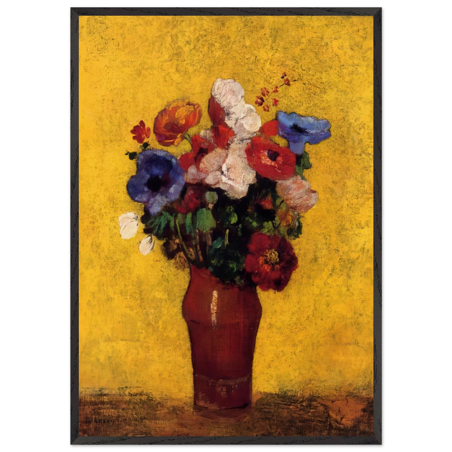 FLOWERS 4 - Odilon Redon Framed Art Print – Black Wooden Frame - Default Title - -Framed Art Print
