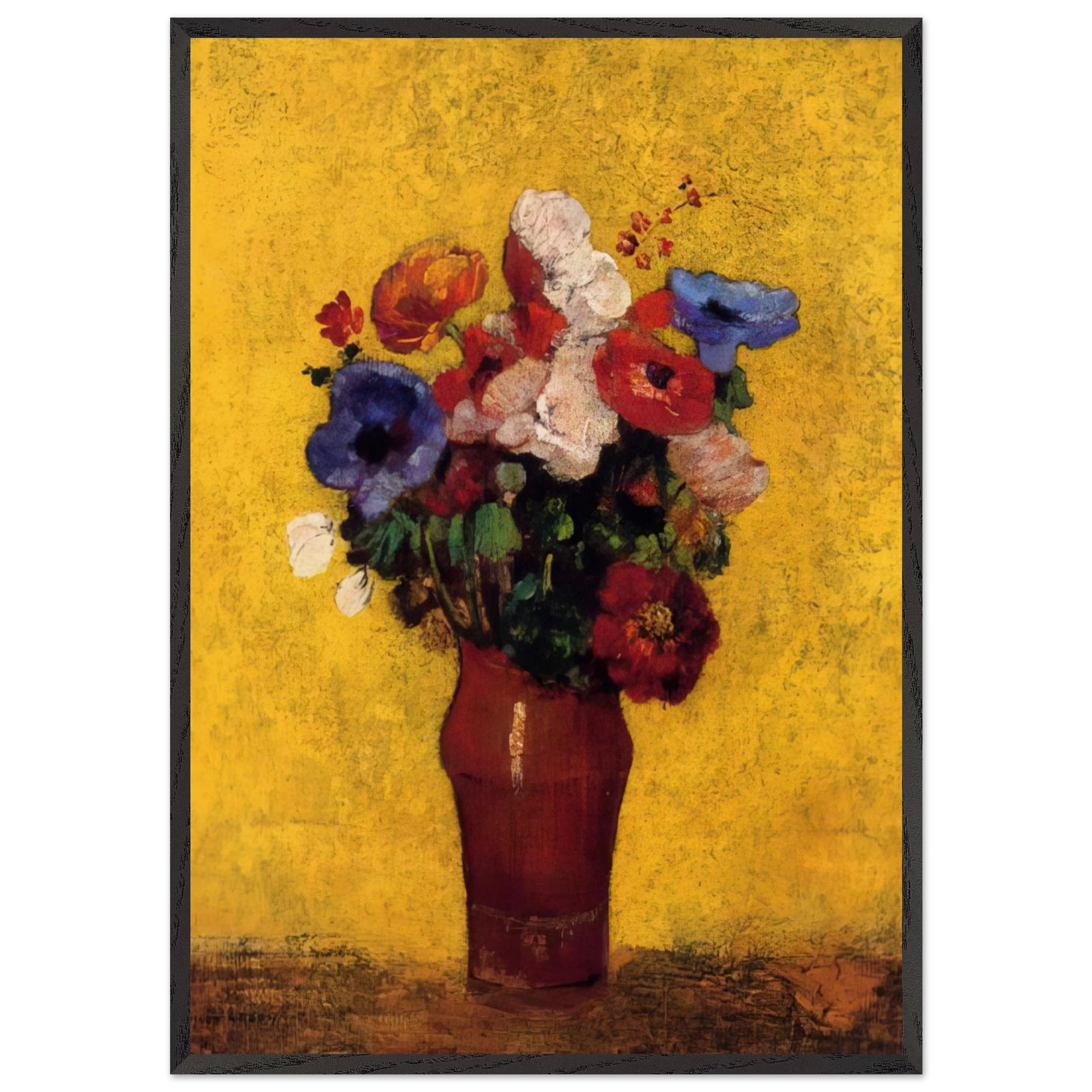 FLOWERS 4 - Odilon Redon Framed Art Print – Black Wooden Frame - Default Title - -Framed Art Print