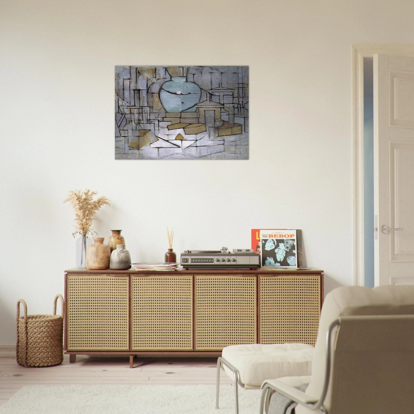 Still Life with Gingerpot 2 - Piet Mondrian Brushed Aluminum Print - 70x100 cm / 28x40 inches | Piet Mondrian Aluminum Print | Piet Mondrian Prints