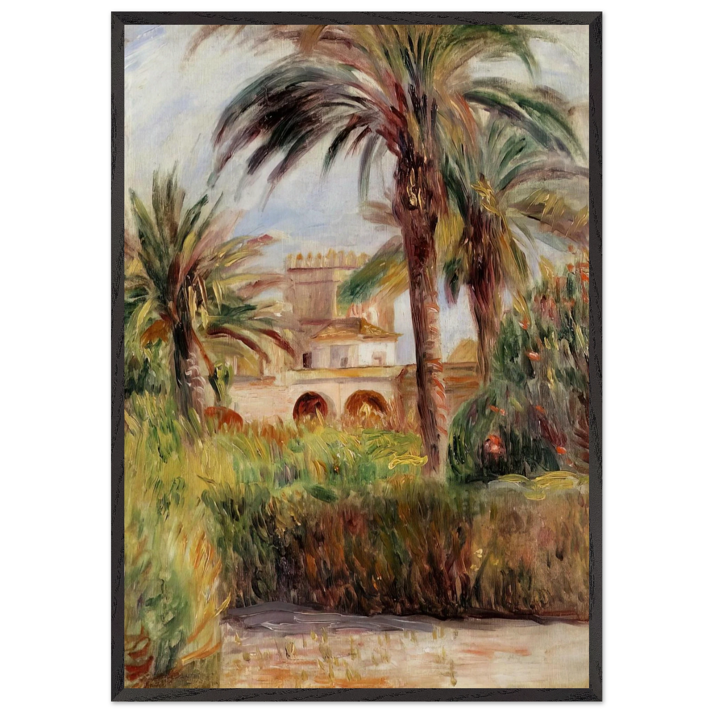 The Test Garden in Algiers - Pierre-Auguste Renoir Framed Art Print – Black Wooden Frame - Default Title - -Framed Art Print