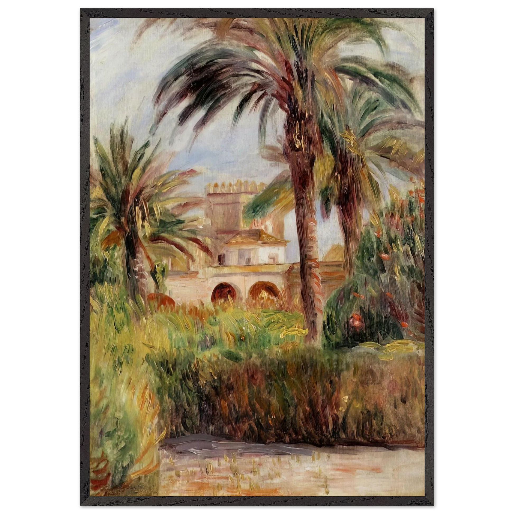 The Test Garden in Algiers - Pierre-Auguste Renoir Framed Art Print – Black Wooden Frame - Default Title - -Framed Art Print