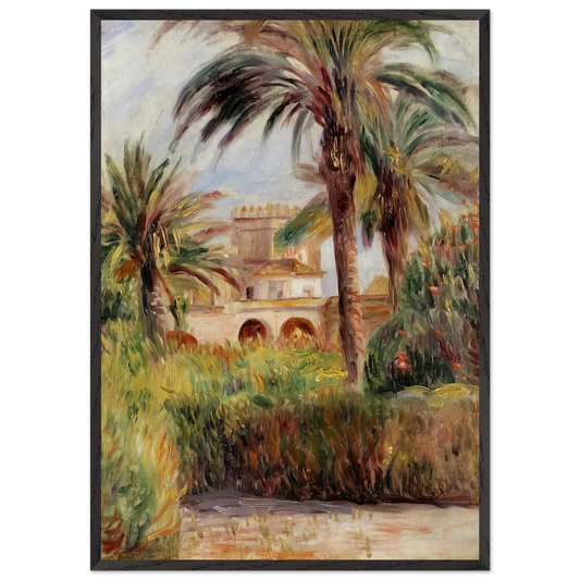 The Test Garden in Algiers - Pierre-Auguste Renoir 70x100 cm / 28x40 inches Framed Art Print – Black Wooden Frame