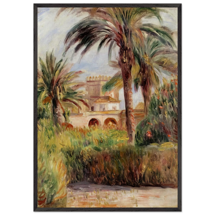 The Test Garden in Algiers - Pierre-Auguste Renoir 70x100 cm / 28x40 inches Framed Art Print – Black Wooden Frame