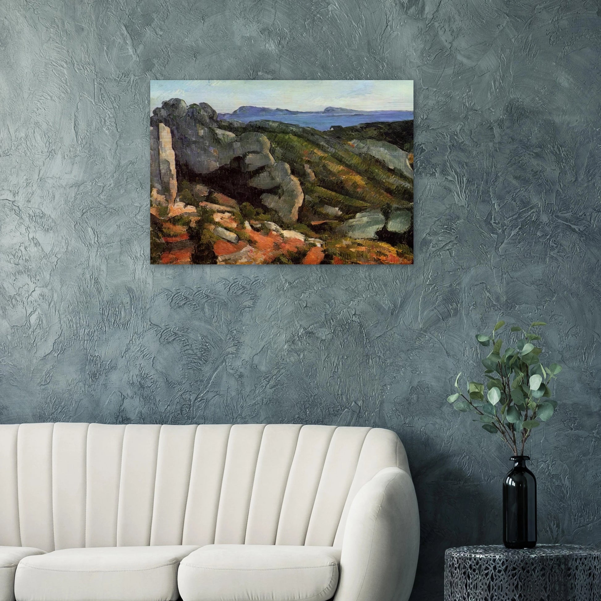 Rocks at L'Estaque - Paul Cézanne Brushed Aluminum Print - 70x100 cm / 28x40 inches | Paul Cézanne Aluminum Print | Paul Cézanne Prints
