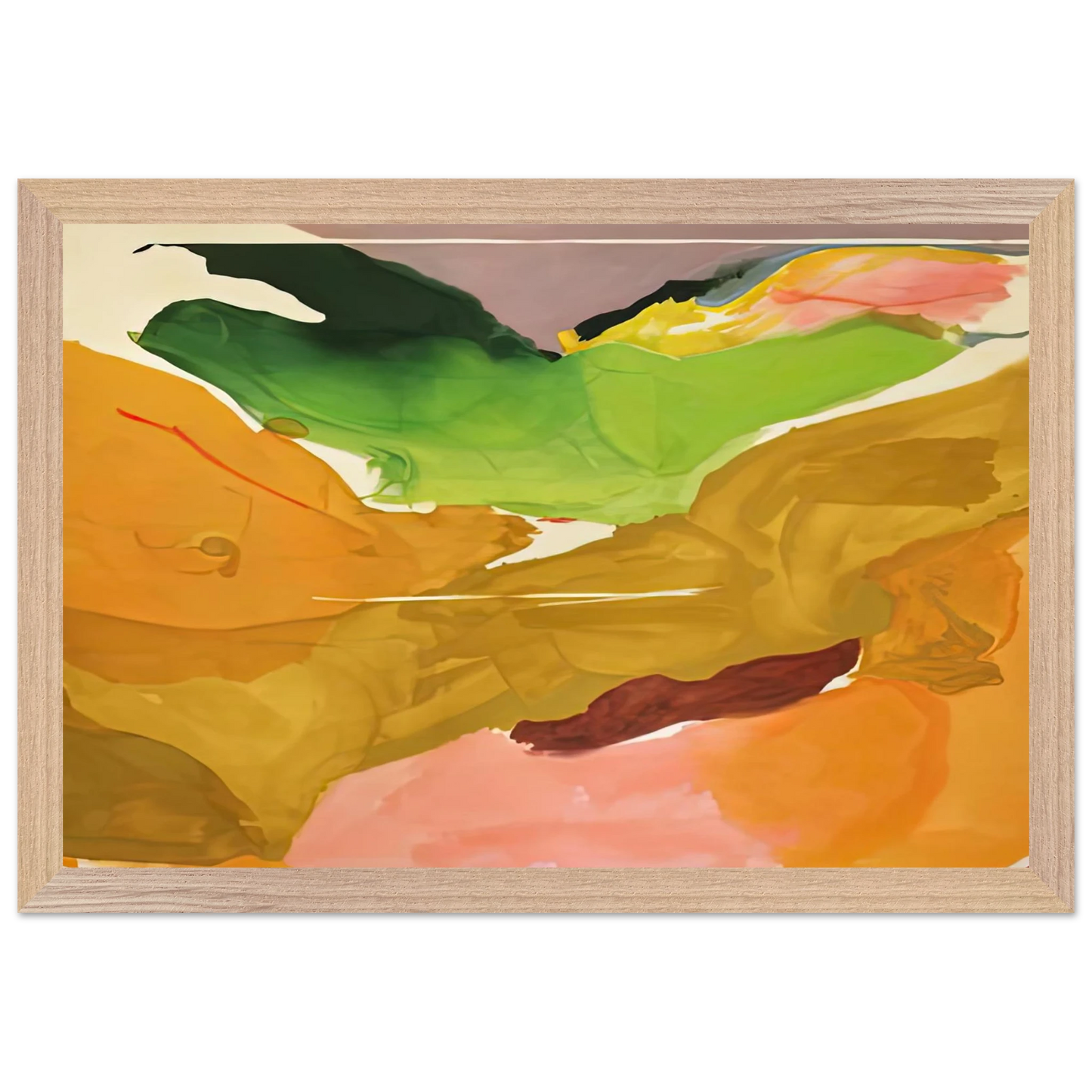 Helen Frankenthaler - Nature Abhors a Vacuum, 1973- Wall Art - 30x40 cm / 12x16 inches - Premium Wooden Framed Poster With Fine Art Paper - White frame