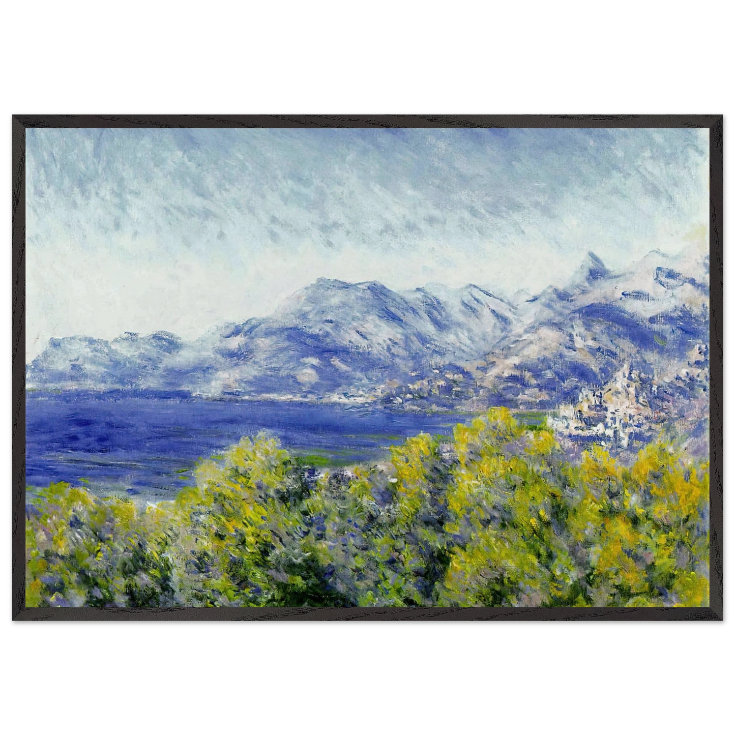 View of Ventimiglia - claude monet Framed Art Print – Black Wooden Frame - Default Title - -Framed Art Print