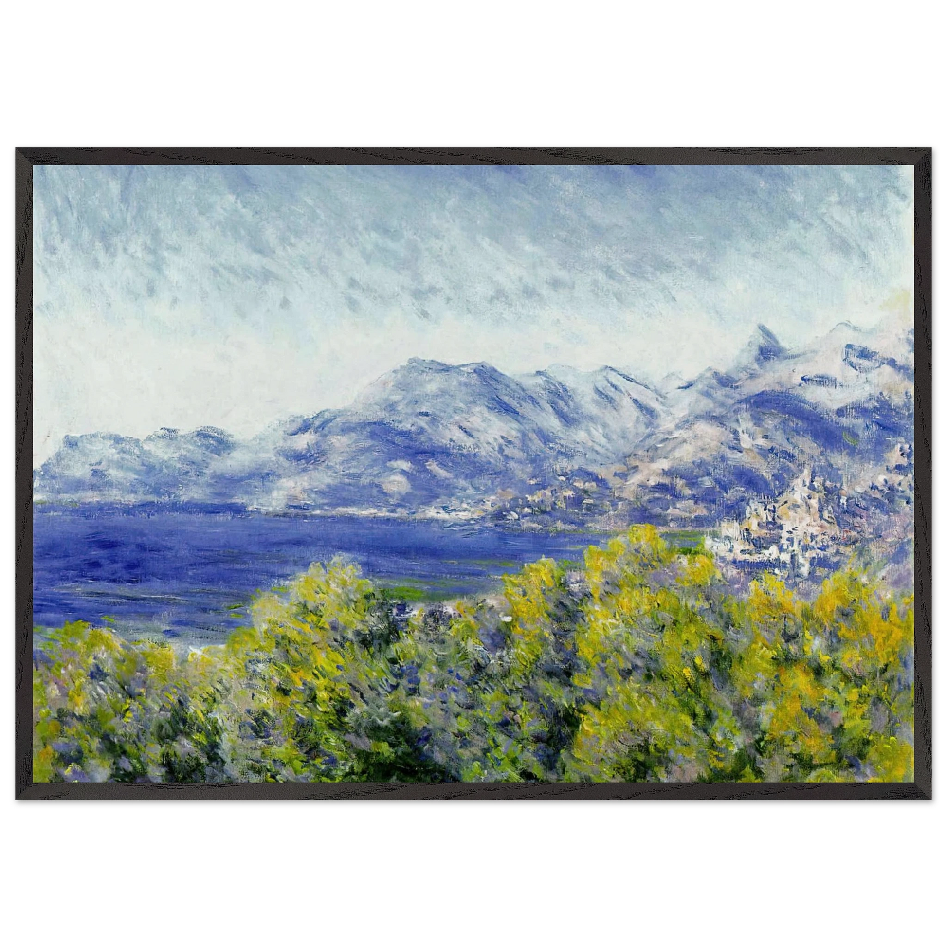 View of Ventimiglia - claude monet Framed Art Print – Black Wooden Frame - Default Title - -Framed Art Print