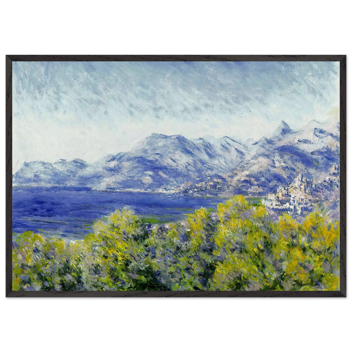 View of Ventimiglia - claude monet 70x100 cm / 28x40 inches Framed Art Print – Black Wooden Frame