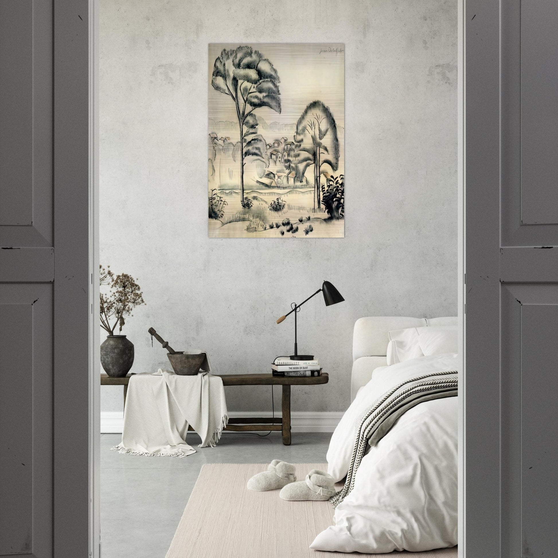 LANDSCAPE OF ALGERIA - Jean Dubuffet Brushed Aluminum Print - 70x100 cm / 28x40 inches | Jean Dubuffet Aluminum Print | Jean Dubuffet Prints