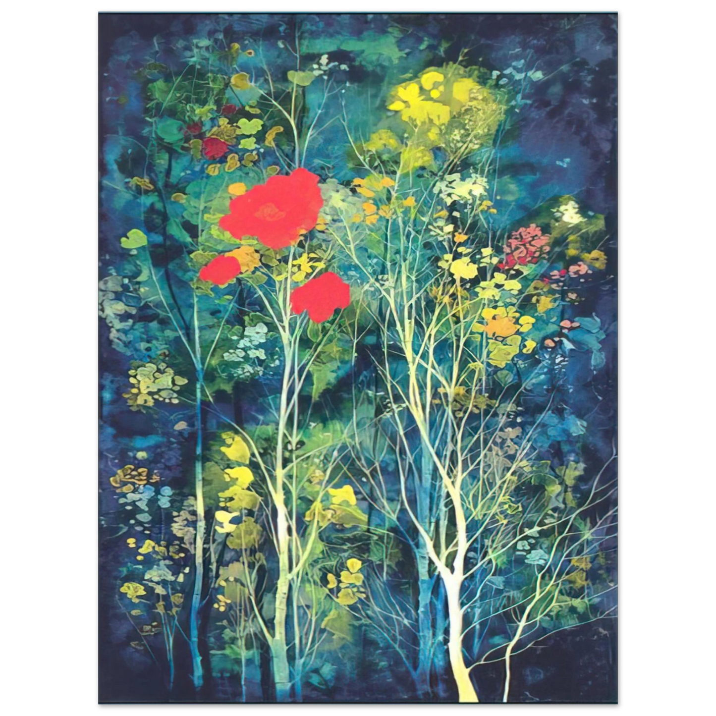Eyvind Earle - Poppies and Flowers Fine Art Poster - Default Title