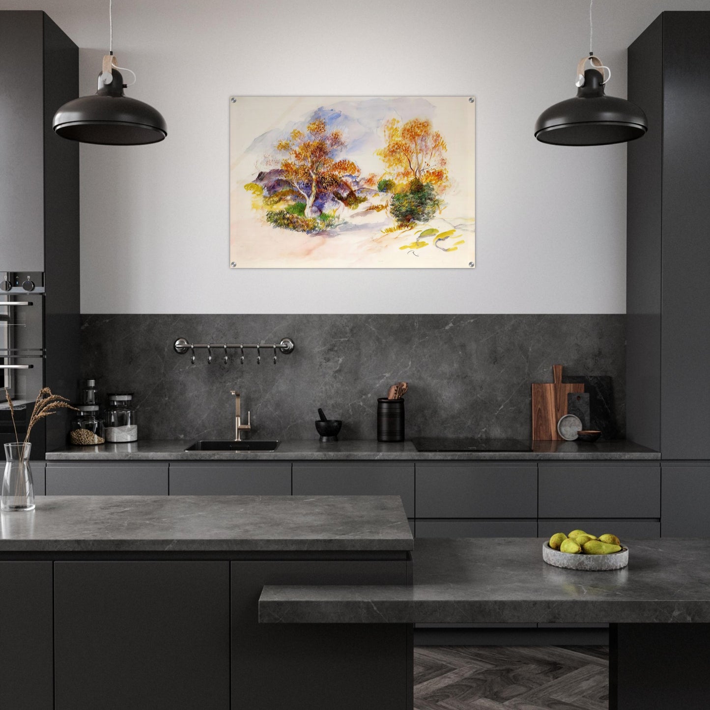 Landscape with Trees - Pierre-Auguste Renoir Acrylic Print - 70x100 cm / 28x40″ inches