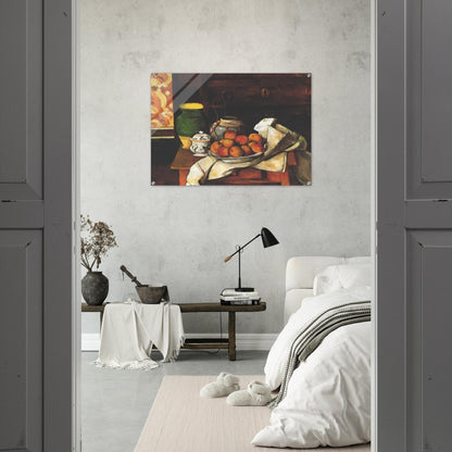 Still life in front of a chest of drawers - Paul Cézanne Acrylic Print - 70x100 cm / 28x40″ inches