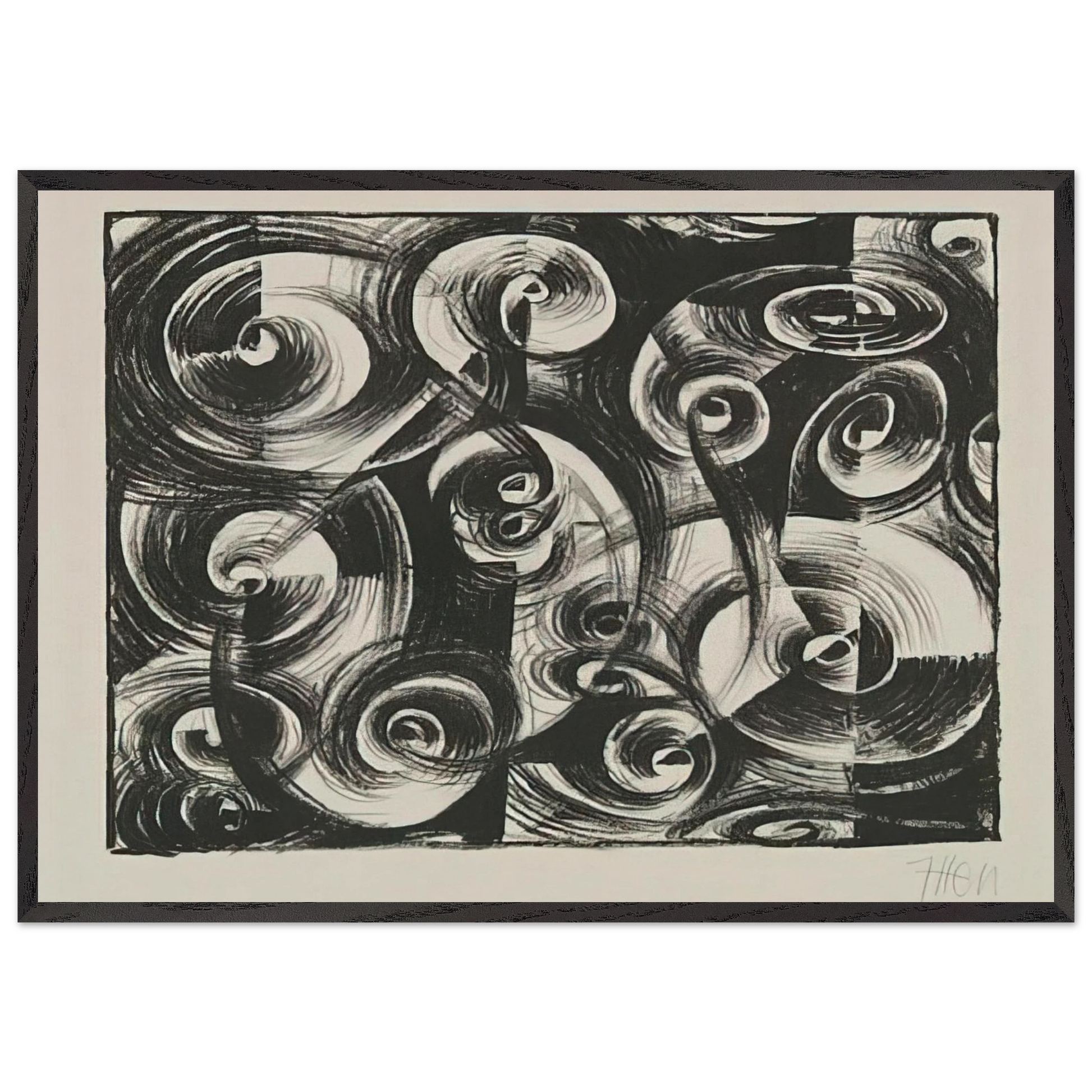 Linienrhythmus - 1919 - Johannes Itten Framed Art Print – Black Wooden Frame - Default Title - -Framed Art Print