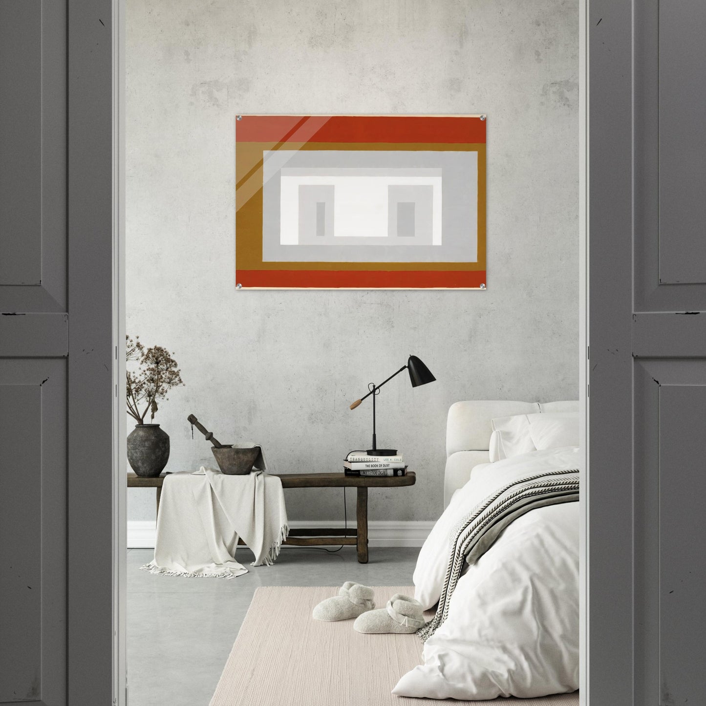 VARIANT ADOBE SETTLED 1954 - Josef Albers Acrylic Print - 70x100 cm / 28x40″ inches | Josef Albers Wall Art | Josef Albers Prints