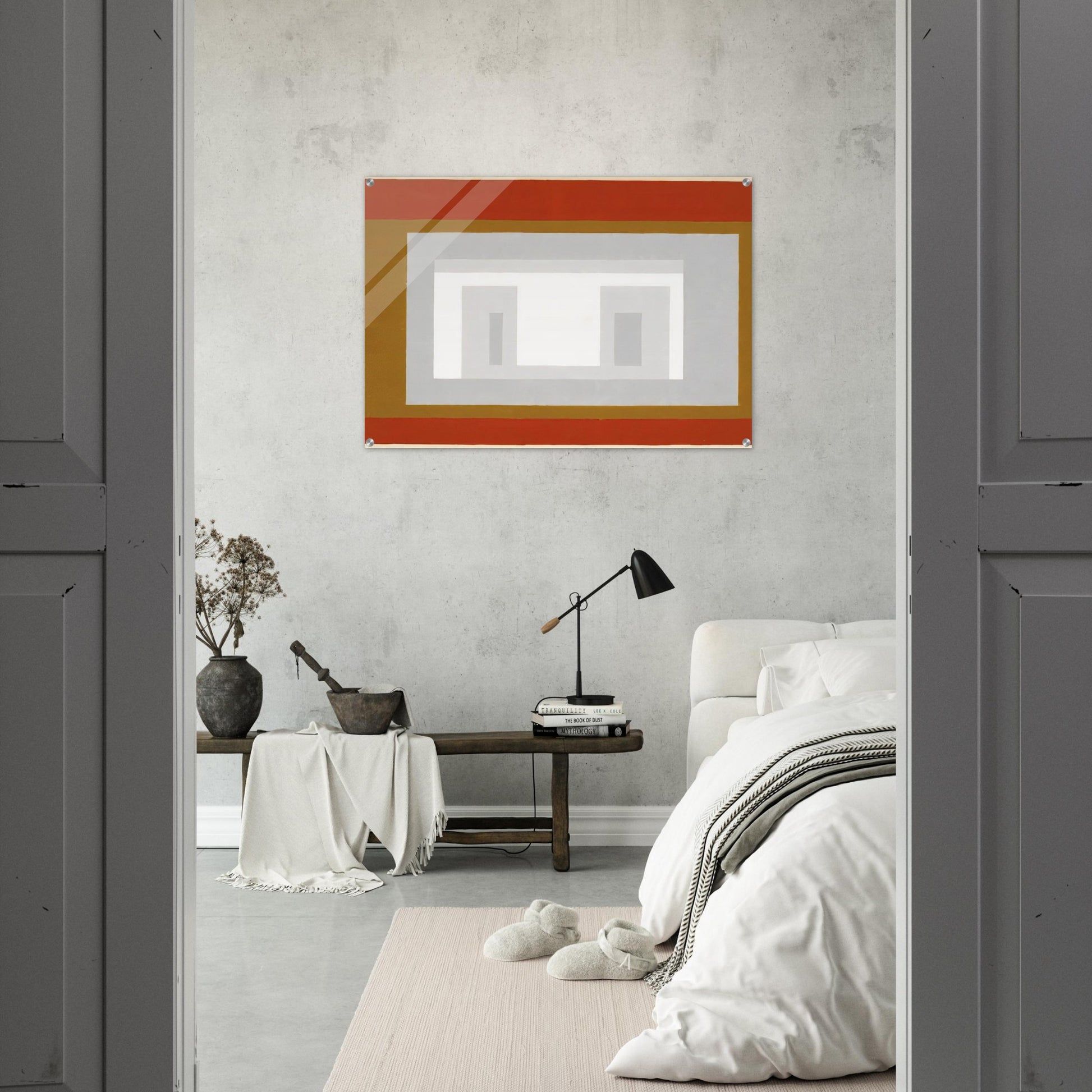 VARIANT ADOBE SETTLED 1954 - Josef Albers Acrylic Print - 70x100 cm / 28x40″ inches | Josef Albers Wall Art | Josef Albers Prints