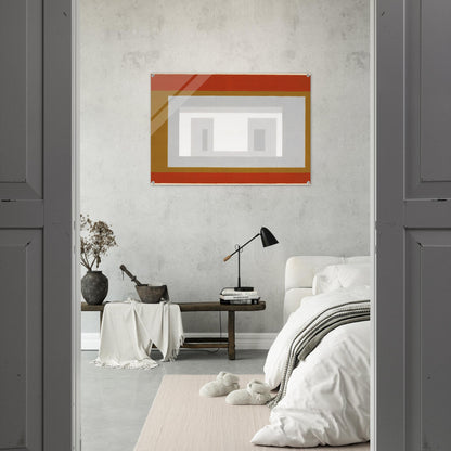 VARIANT ADOBE SETTLED 1954 - Josef Albers Acrylic Print - 70x100 cm / 28x40″ inches | Josef Albers Wall Art | Josef Albers Prints