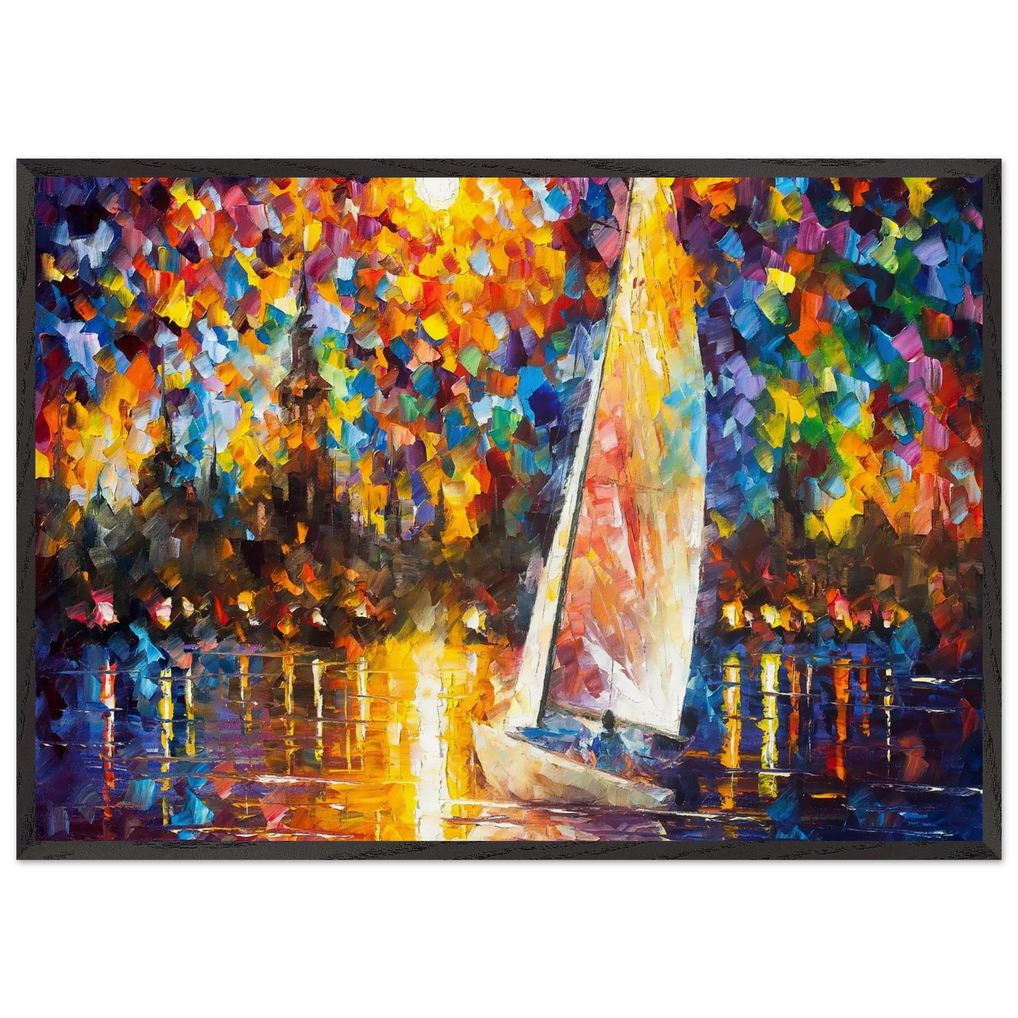 Leonid Afremov N6 - Leonid Afremov Framed Art Print – Black Wooden Frame - Default Title - -Framed Art Print