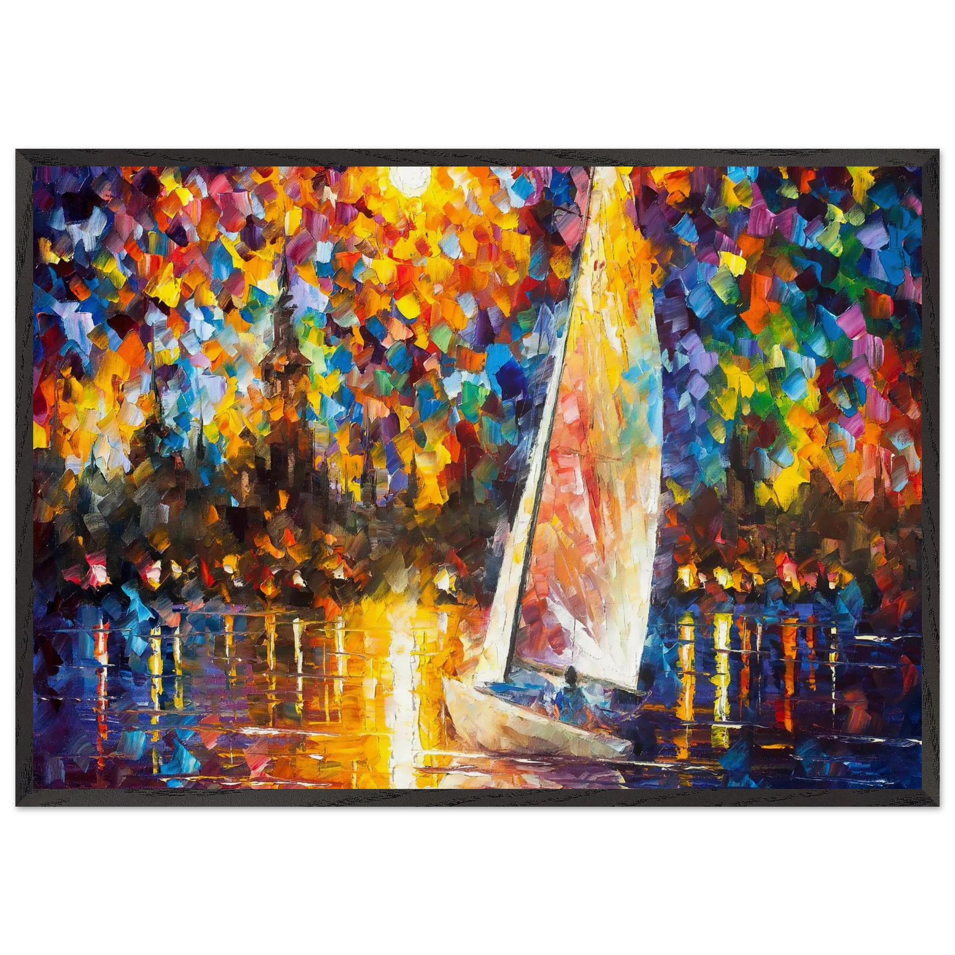 Leonid Afremov N6 - Leonid Afremov Framed Art Print – Black Wooden Frame - Default Title - -Framed Art Print