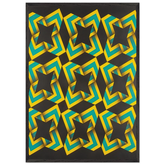 9-Soles - 1967 - Omar Rayo Framed Art Print – Black Wooden Frame - Default Title - -Framed Art Print