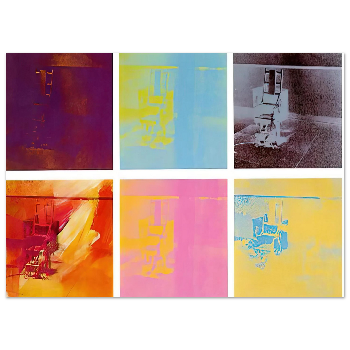 Andy Warhol - Electric Chair Fine Art Poster - 75x100 cm / 30x40 inches