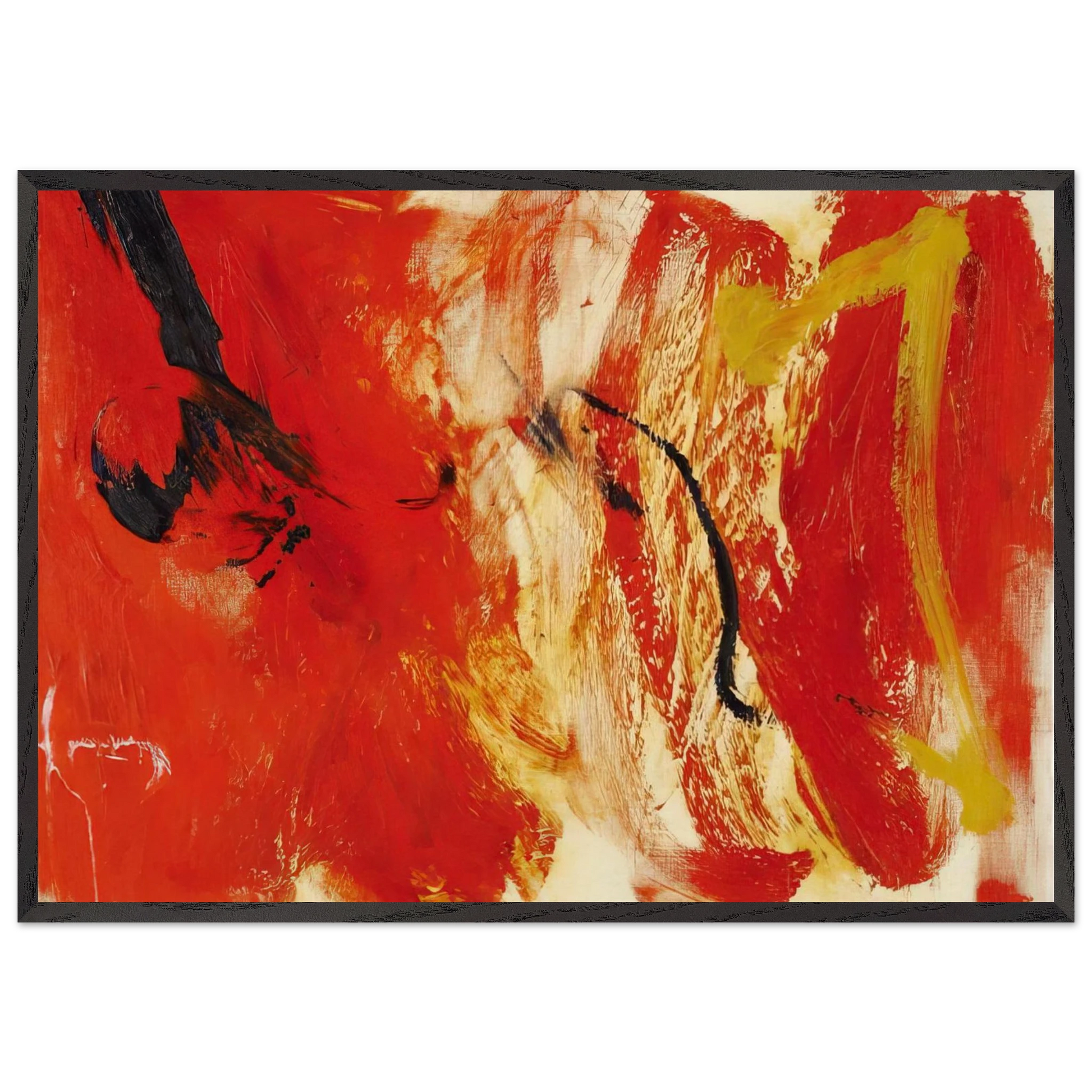 Untitled - 1960 N10 - Jiro Yoshihara Framed Art Print – Black Wooden Frame - Default Title - -Framed Art Print