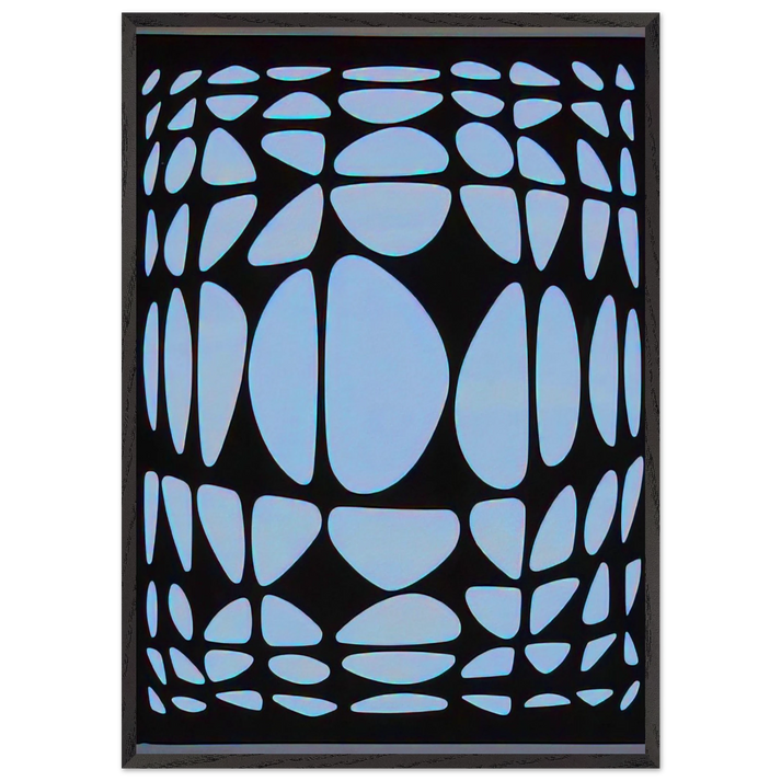 Yapoura - 1954 - Victor Vasarely 70x100 cm / 28x40 inches Framed Art Print – Black Wooden Frame