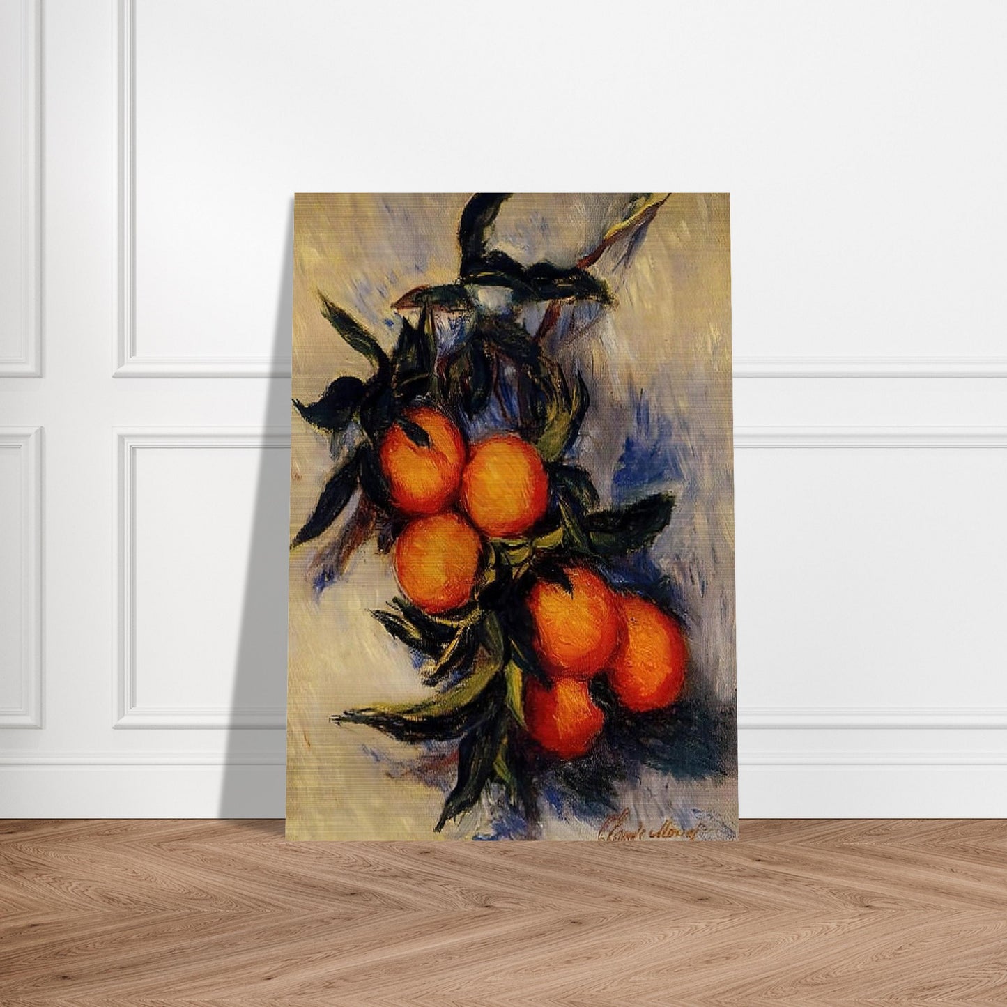 Branch of Orange Bearing Fruit - claude monet Brushed Aluminum Print - 70x100 cm / 28x40 inches | claude monet Aluminum Print | claude monet Prints