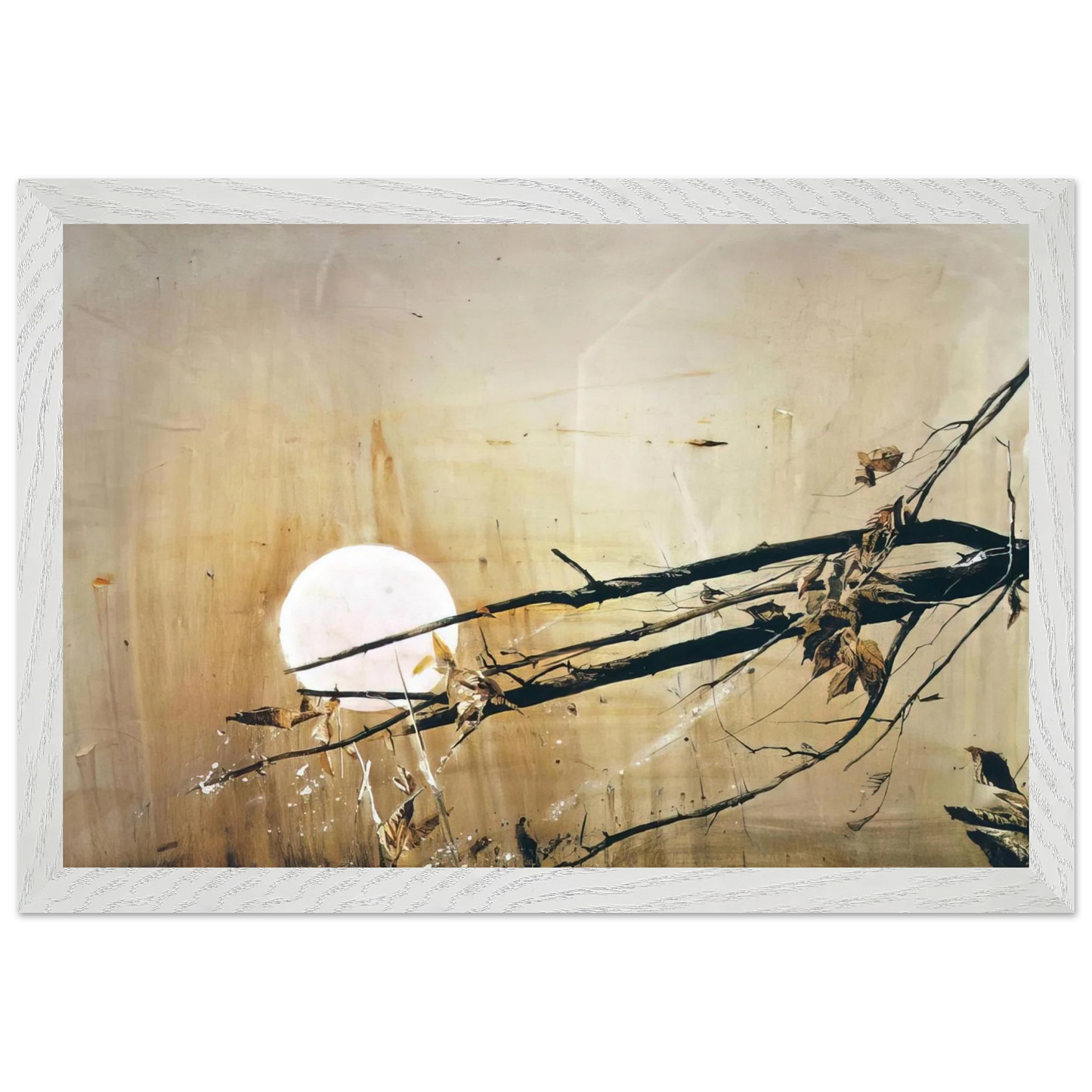Andrew Wyeth - FULL MOON 1980 Wall Art - 60x80 cm / 24x32 inches - Premium Wooden Framed Poster With Fine Art Paper - White frame