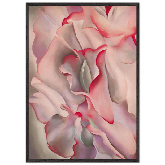 Pink Sweet Peas 2 - Georgia OKeeffe Framed Art Print – Black Wooden Frame - Default Title - -Framed Art Print