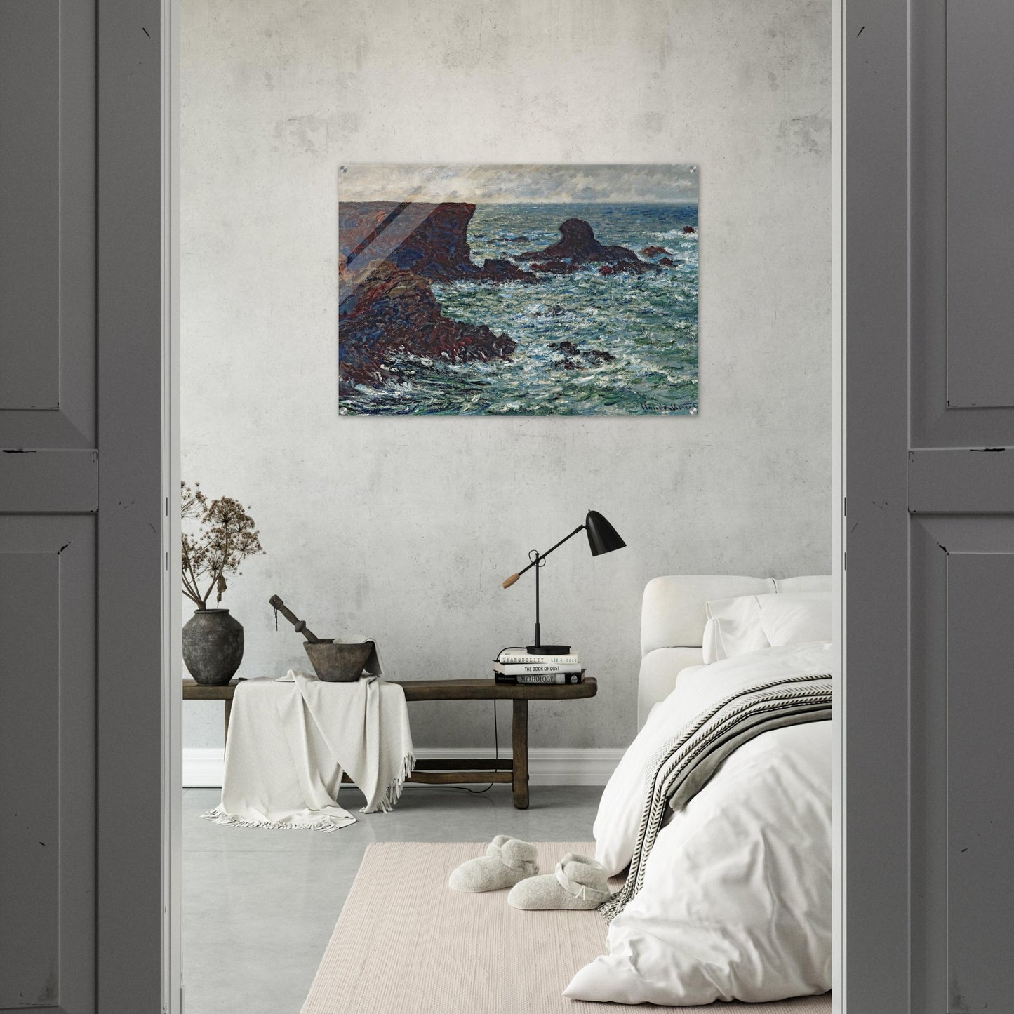 Rocks at Port Coton, the Lion Rock - claude monet Acrylic Print - 70x100 cm / 28x40″ inches