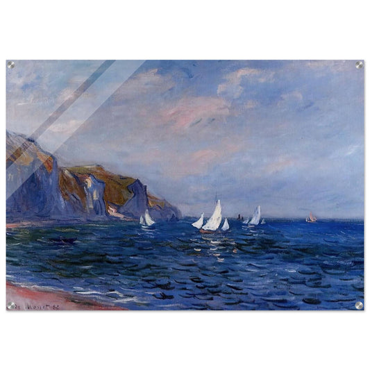 Cliffs and Sailboats at Pourville - claude monet Acrylic Print - 70x100 cm / 28x40″ inches