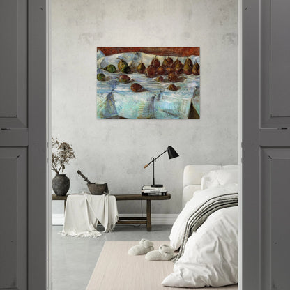 Winter Sickle Pears - Childe Hassam Brushed Aluminum Print - 70x100 cm / 28x40 inches | Childe Hassam Aluminum Print | Childe Hassam Prints