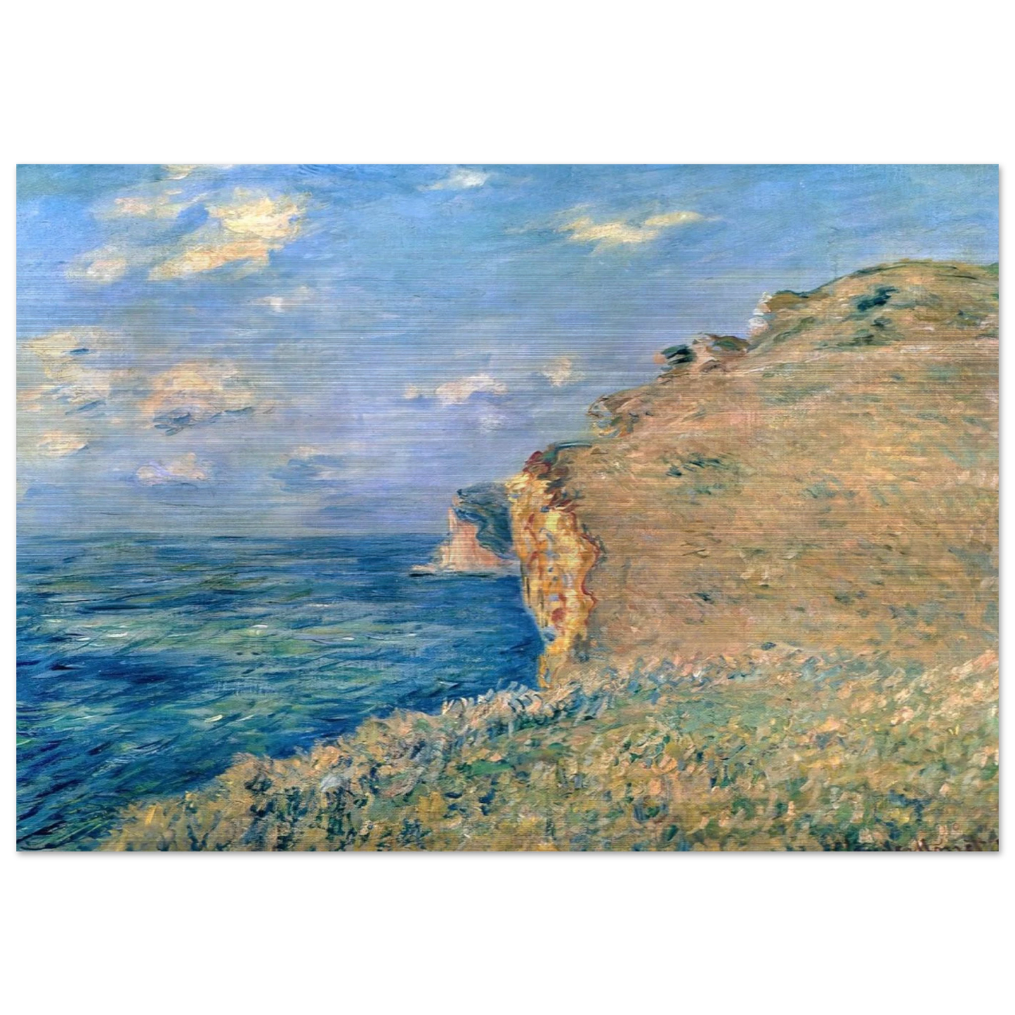 Cliff at Fecamp - claude monet Brushed Aluminum Print - 70x100 cm / 28x40 inches | claude monet Aluminum Print | claude monet Prints