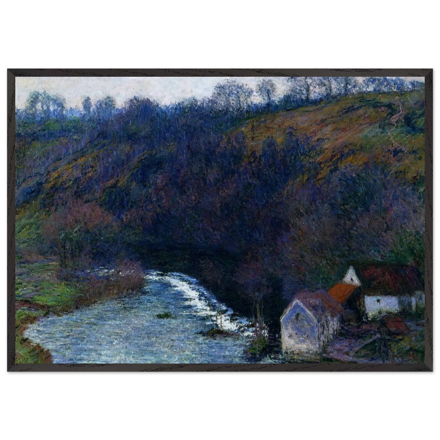 The Mill at Vervy - claude monet Framed Art Print – Black Wooden Frame - Default Title - -Framed Art Print