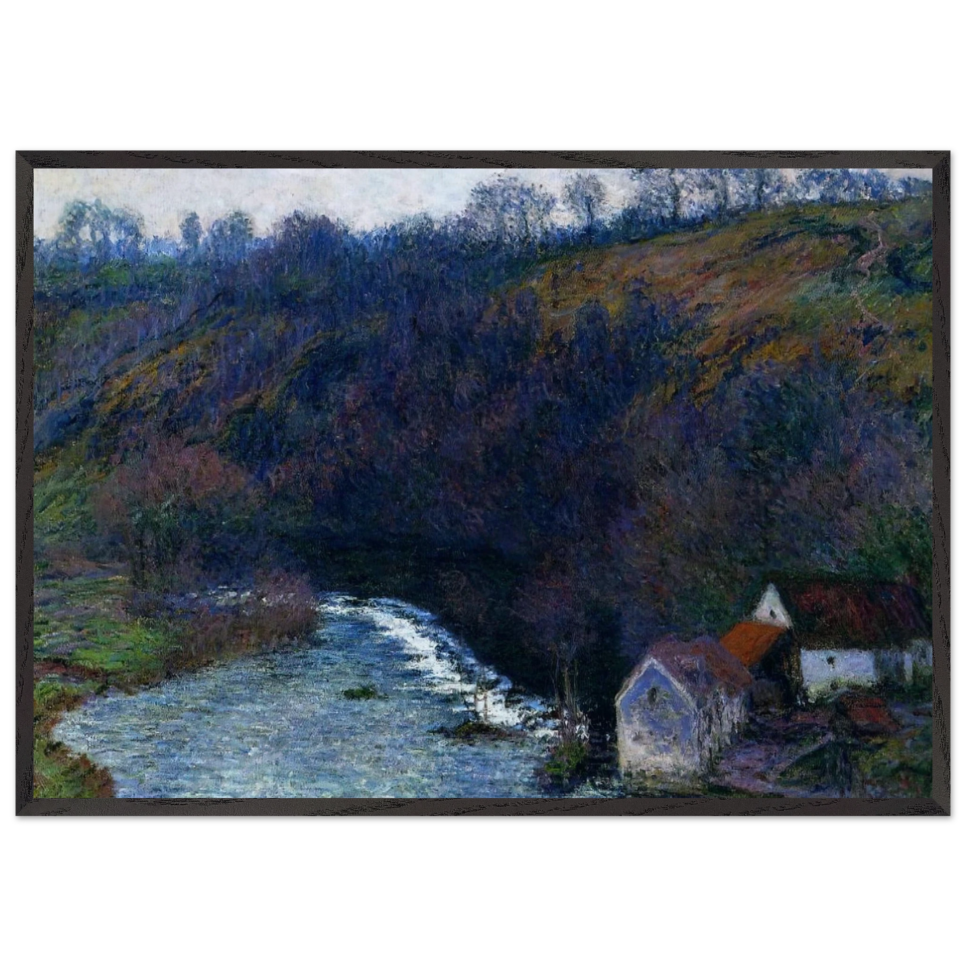The Mill at Vervy - claude monet Framed Art Print – Black Wooden Frame - Default Title - -Framed Art Print