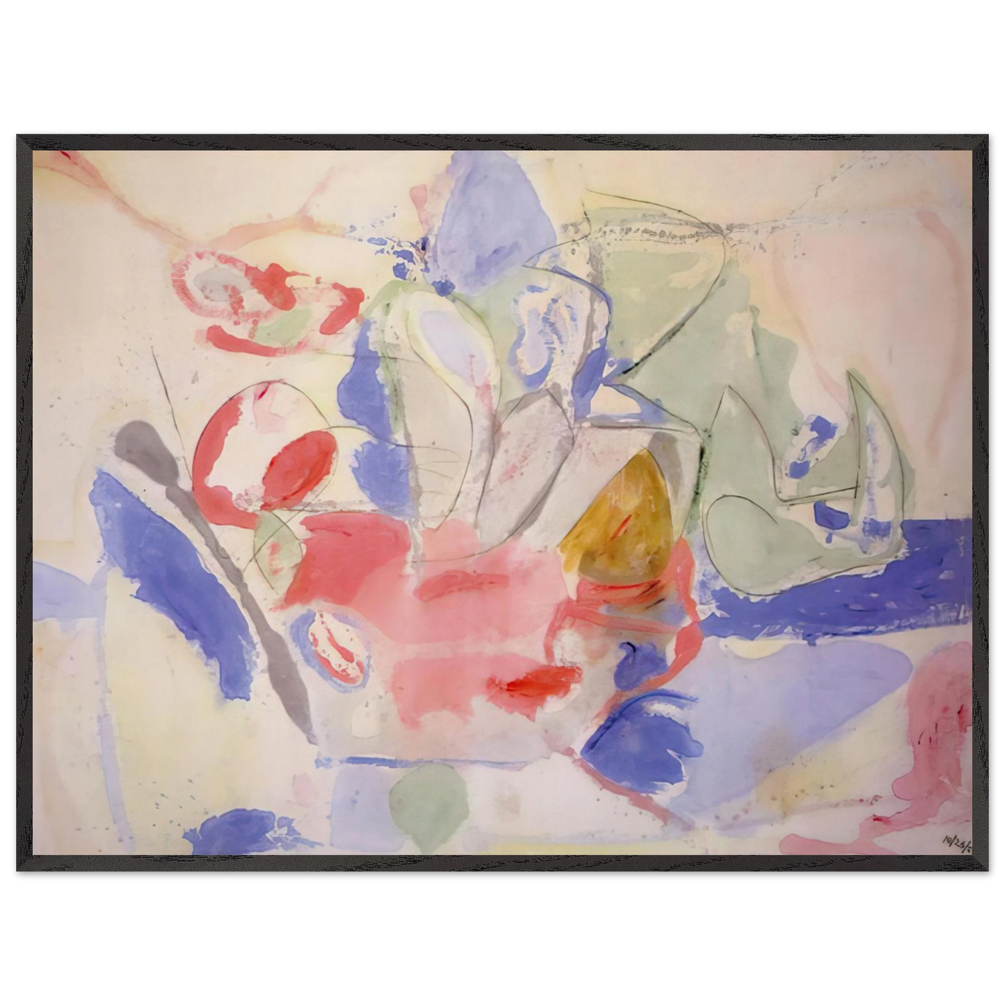 Helen Frankenthaler - Mountains and Sea - 1952 Wall art - 13x18 cm / 5x7 Inches - Premium Wooden Framed Poster With Fine Art Paper - Black frame