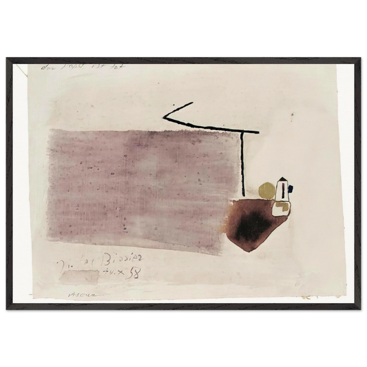 14X58 - 1958 - Julius Bissier Framed Art Print – Black Wooden Frame - Default Title - -Framed Art Print