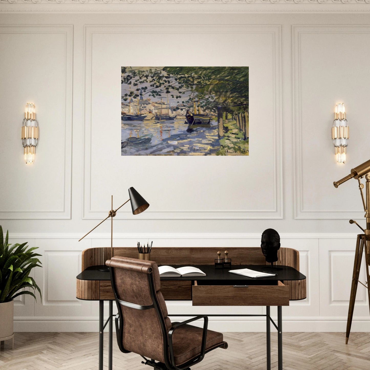 Seine at Rouen - claude monet Brushed Aluminum Print - 70x100 cm / 28x40 inches | claude monet Aluminum Print | claude monet Prints