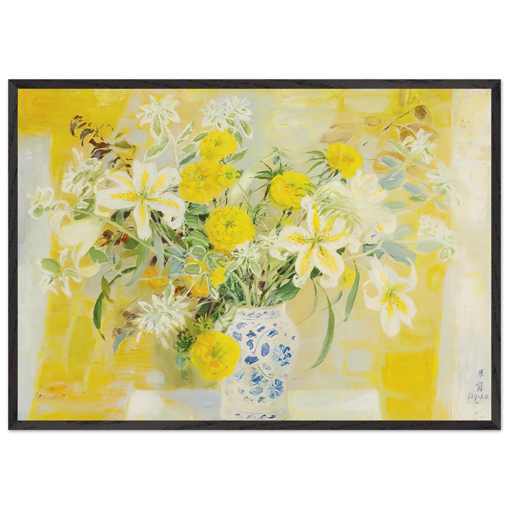 Fleurs - 1971 - Le Pho Framed Art Print – Black Wooden Frame - Default Title - -Framed Art Print