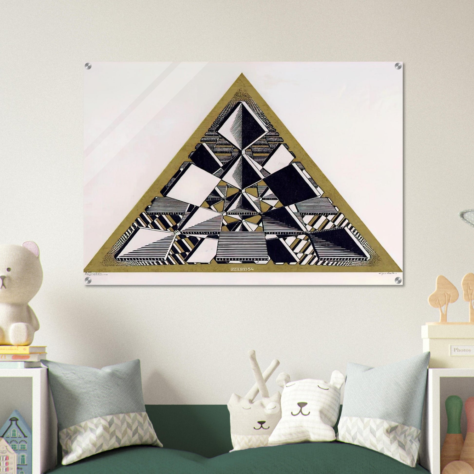 THREE INTERSECTING PLANES COLOUR - MC Escher Acrylic Print - 70x100 cm / 28x40″ inches | MC Escher Wall Art | MC Escher Prints