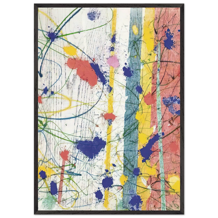 Untitled  EXP-SF-58-08-82  - Sam Francis 70x100 cm / 28x40 inches Framed Art Print – Black Wooden Frame