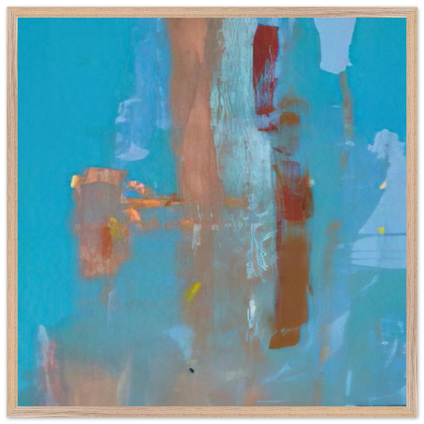 Helen Frankenthaler - In on Blue - 1976 Wall art - A2 (42 x 59.4  cm) - Premium Wooden Framed Poster With Fine Art Paper - Wood frame