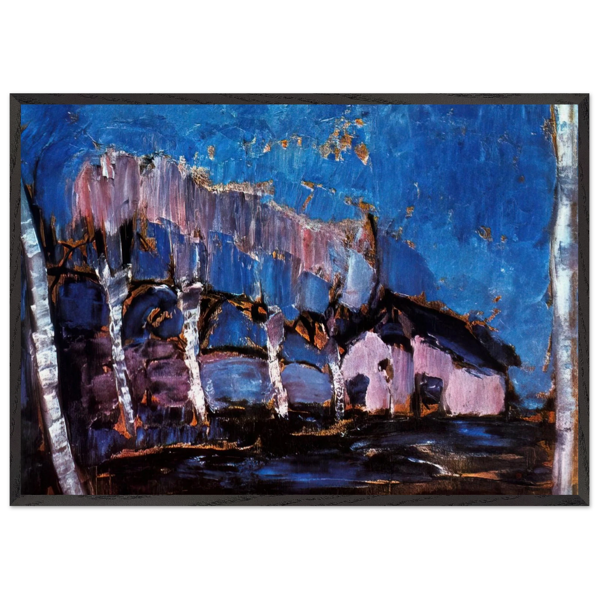 Evening landscape - Piet Mondrian Framed Art Print – Black Wooden Frame - Default Title - -Framed Art Print