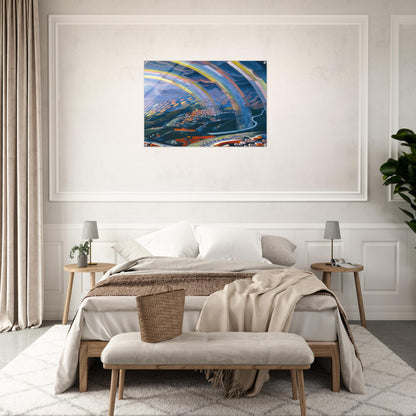 The Miracle of Light While Flying - 1931 - Gerardo Dottori Acrylic Print - 70x100 cm / 28x40″ inches | Gerardo Dottori Wall Art | Gerardo Dottori Prints