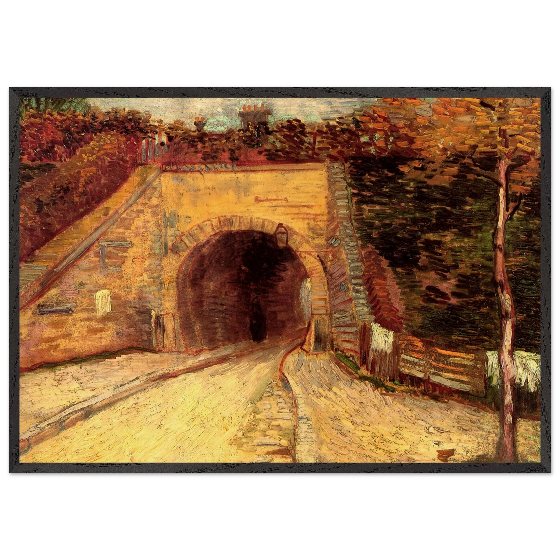 Roadway with Underpass The Viaduct - Vincent van Gogh Framed Art Print – Black Wooden Frame - Default Title - -Framed Art Print