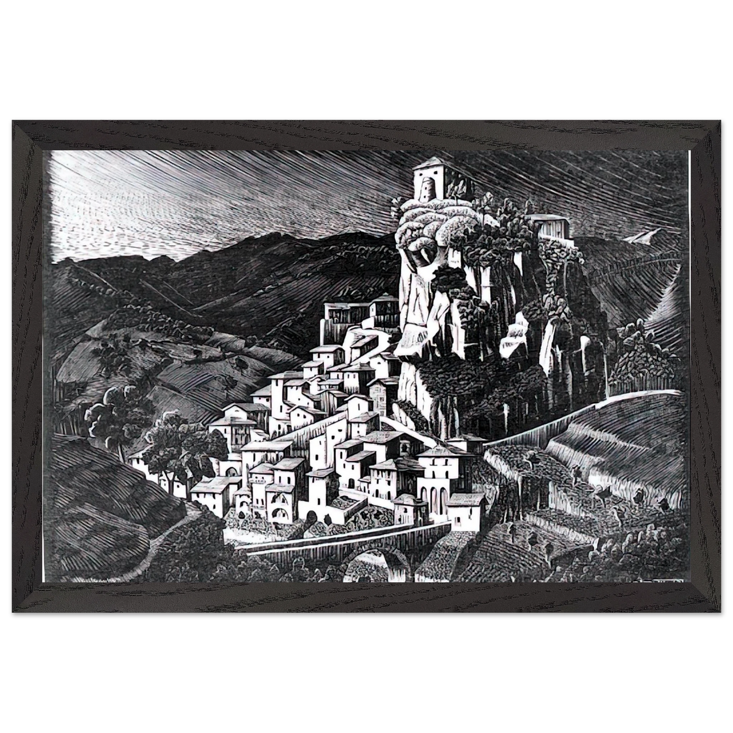 MC Escher - PALIZZI CALABRIA OCTOBER 1930 1930 Wall Art - 30x40 cm / 12x16 inches - Fine Art Poster - -