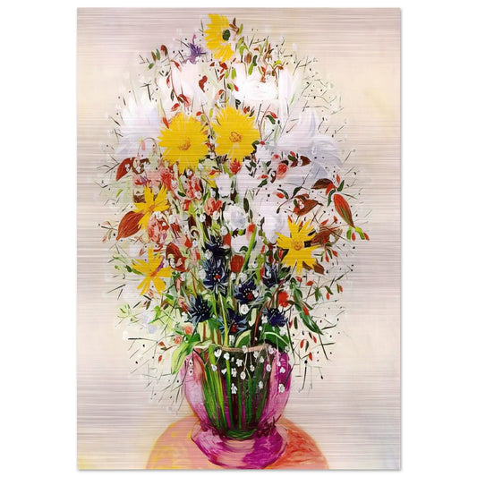 BOUQUET OF FLOWERS - Moise Kisling Brushed Aluminum Print - 70x100 cm / 28x40 inches | Moise Kisling Aluminum Print | Moise Kisling Prints