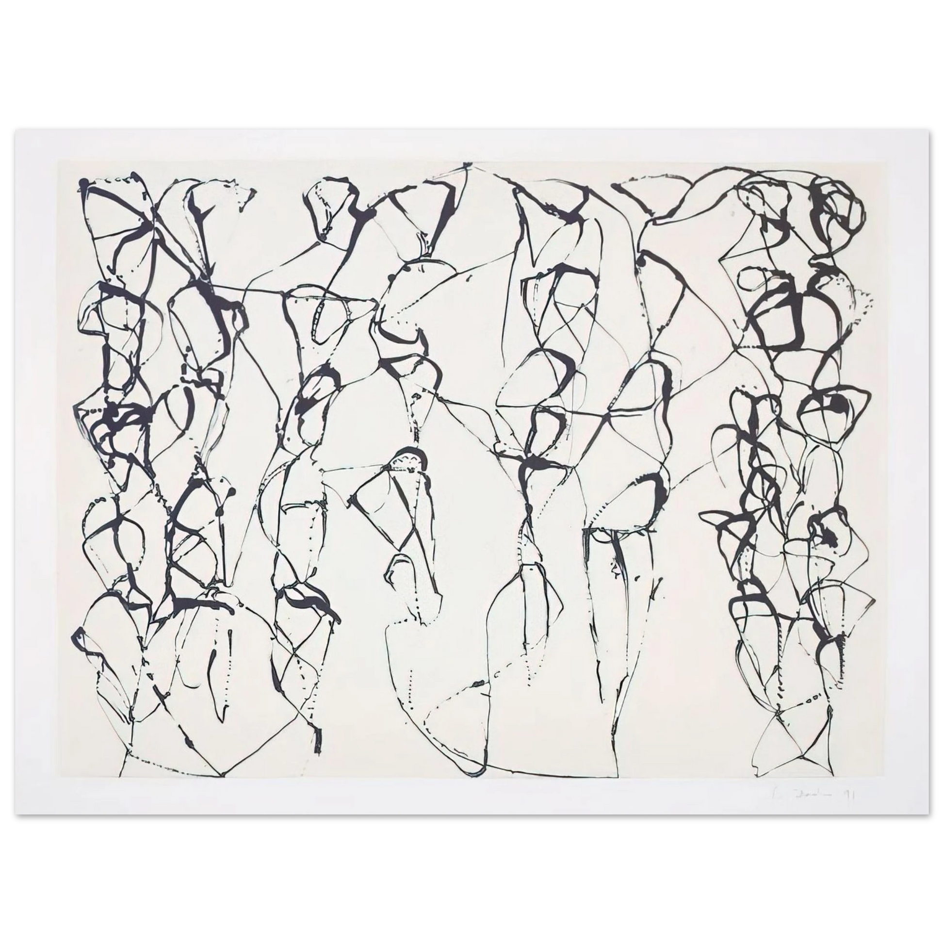 Brice Marden - Cold Mountain Series, Zen Study 6 - 1991 Fine Art Poster - Default Title