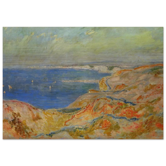 On the Cliff near Dieppe - claude monet Brushed Aluminum Print - 70x100 cm / 28x40 inches | claude monet Aluminum Print | claude monet Prints