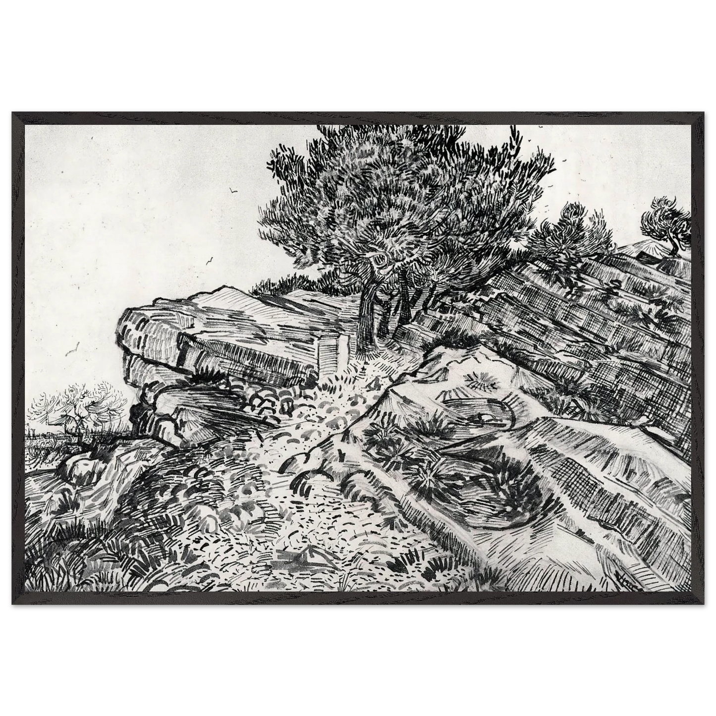 Montmajour - Vincent van Gogh Framed Art Print – Black Wooden Frame - Default Title - -Framed Art Print